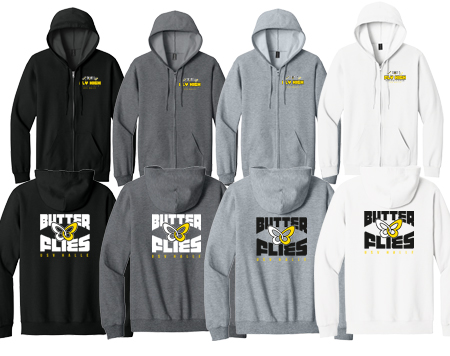 aSoftstyle® Adult Full Zip Hooded Sweatshirt SF600 BUTTERFLIES KOM