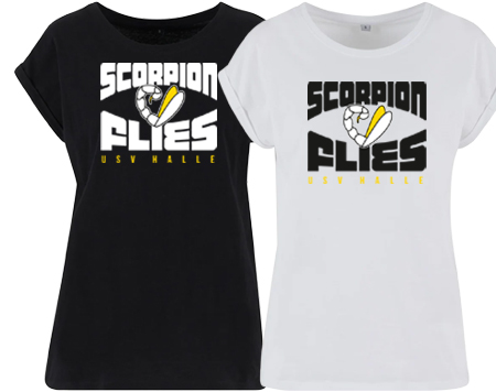 Ladies Extended Shoulder Tee NM007 SCORPIONFLIES KOM