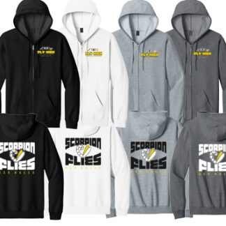 aSoftstyle® Adult Full Zip Hooded Sweatshirt SF600 SCORPIONFLIES KOM